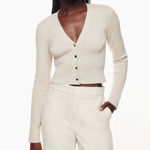 NWT Babaton Wembley Sculpt Knit Long Sleeve Cardigan Large iceberg light blue